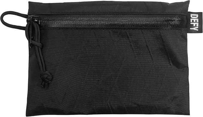 DEFY Project X-Pac Travel Pouch | Lightweight Nylon Organizer Pouch For Accessories | Premium Tech Wallet | Water Repellent Travel Organizer (Medium, Black)