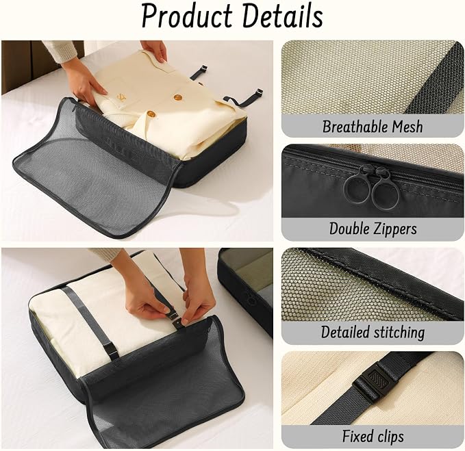 8 Set Packing Cubes for Travel Suitcase Organizer Bags Luggage Packing Cubes Set Travel Essentials Accessories Gifts for Women