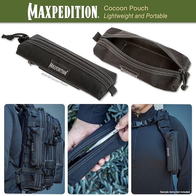Maxpedition Gear Cocoon Pouch, Black, Medium