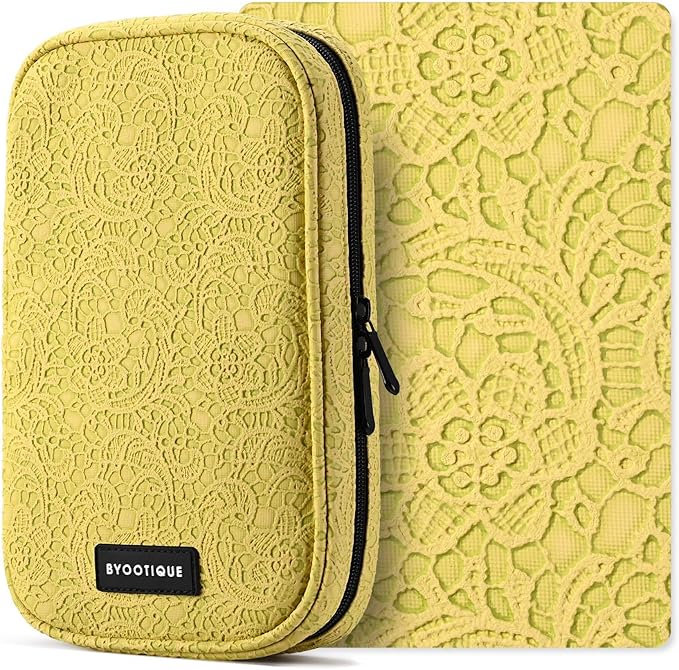BYOOTIQUE Travel Makeup Brush Holder Bag Cosmetic Brush Organizer Rococo Yellow