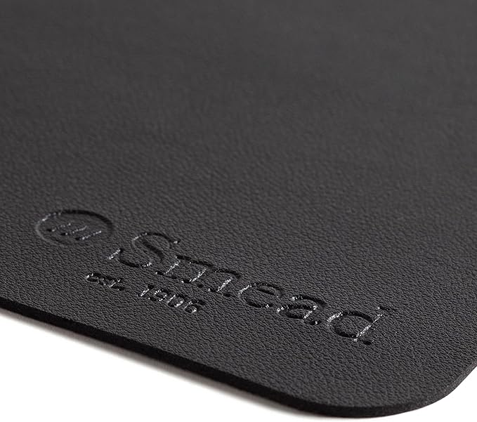 Smead Desk Pad, Vegan Leather Desk Mat with Non-Slip Faux Suede Backing, Perfect Desk Organizer for Office Decor, 31.5” x 15.7” Medium, Charcoal (64833)
