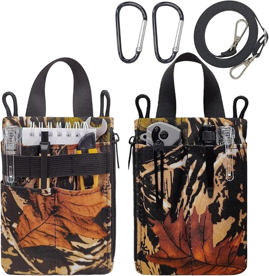 EDC Pocket Organizer for Men, Multitool Compact Platy Pouch with Zipper & Paracord Lanyard, Heavy-Duty 600D Oxford Fabric Durable Tool Storage and Carrying Bag