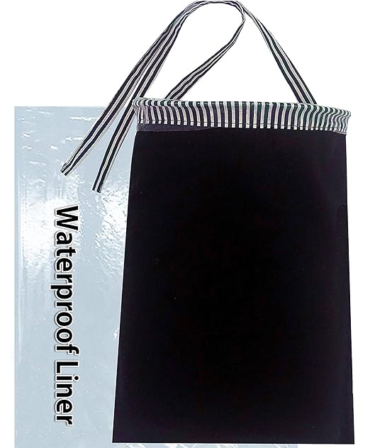 Car Trash Bag Hanging Front Seat Back Seat Headrest Console - Car Trash Bin with Reusable Waterproof Liner and Disposable Bags - Car Waste Basket (Large Black)