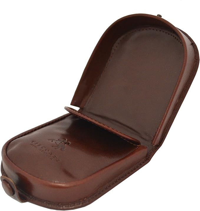 Visconti Polo T-5 Brown Soft Leather Coin Purse Pouch Tray/Change Holder (Brown), Small