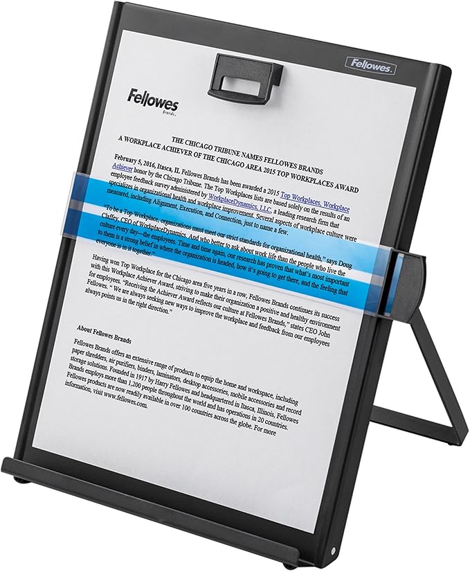 Fellowes Kopy-Aid Black Letter Copyholder (11053), 11.4" x 10.6" x 8.4"