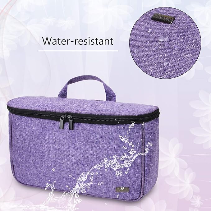 Teamoy Travel Storage Bag Compatible with Dyson Airwrap Styler, Portable Travel Organizer for Airwrap Styler and Accessories, Top-Opened, Purple