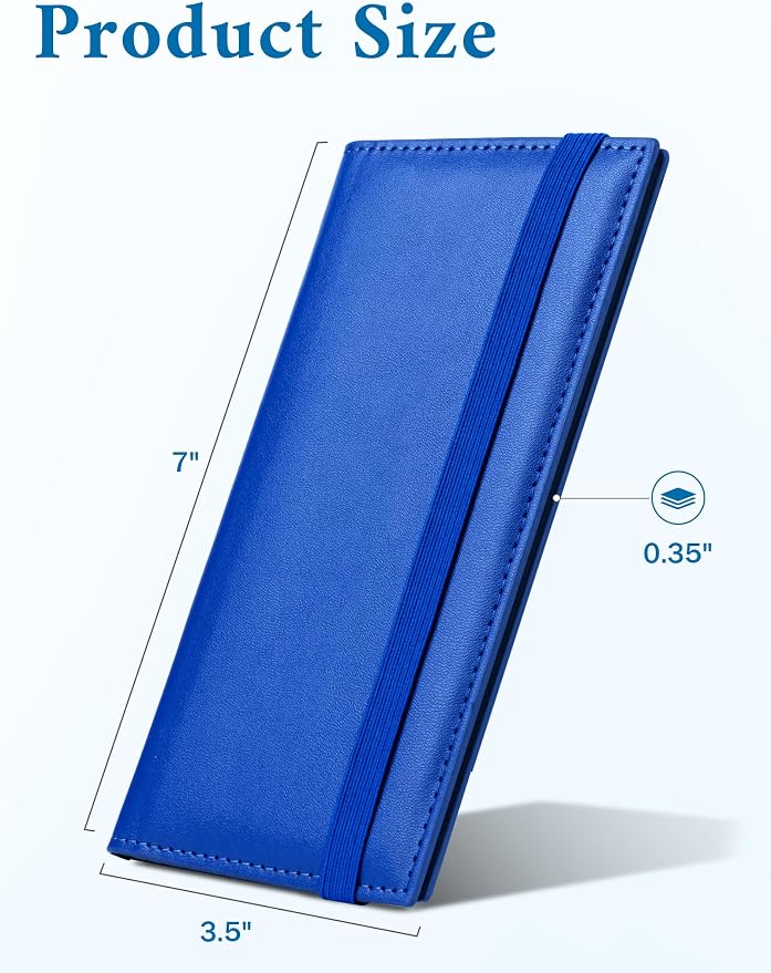 Zreal Checkbook Cover for Women, Premium Vegan Leather Checkbook Holder for Top & Side Tear Duplicate Checks with RFID Blocking (Pure Blue)