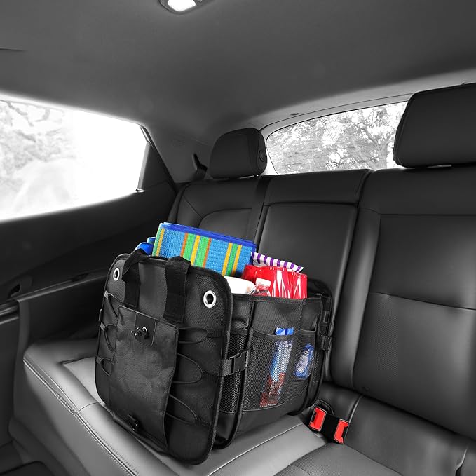 Armor All Large 20 Pocket Trunk Cargo Organizer, Collapsible and Foldable Compartments, Groceries, Beach, Picnic
