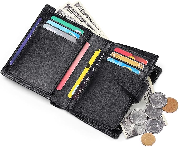 SENDEFN Men's Wallet Genuine Leather Bifold RFID Blocking Wallets for Men Credit Card Holder with Coin Pocket