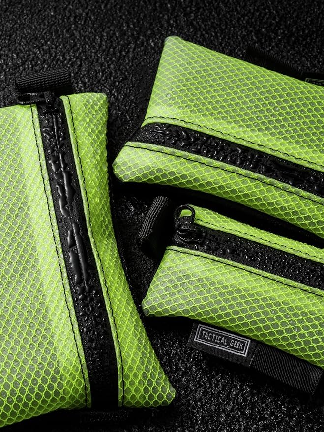 TACTICAL_GEEK Storage A5 EDC Storage Pouch Set, Multi-Purpose Molle EDC Gadget Pouch, Multi-Functional Utility Small Tool Pocket,Organiser Divider Small Pouch Organizer for Daily Carry (Lime Green)