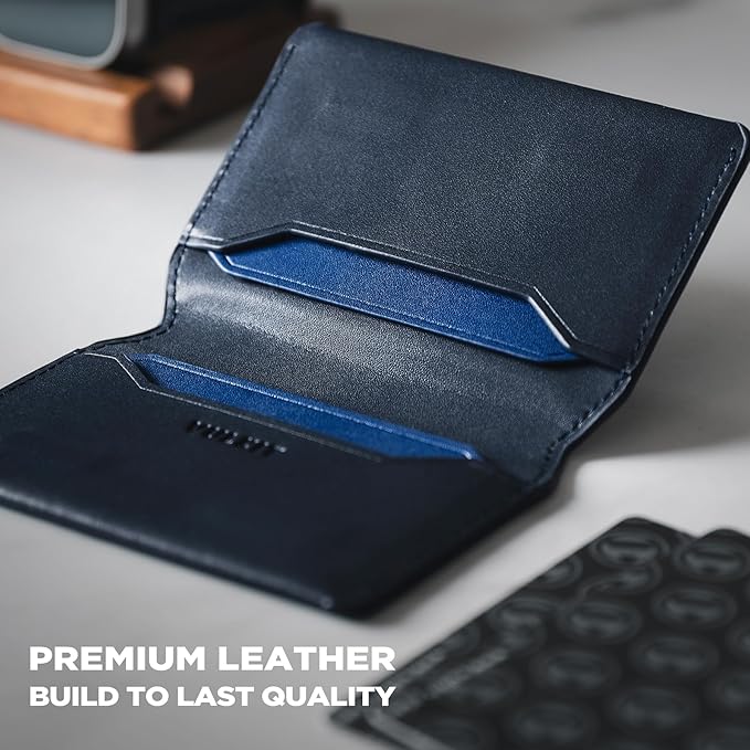 VULKIT Slim Minimalist Card Holder RFID Blocking Leather Credit Card Holder Front Pocket Wallet Magnetic Closure
