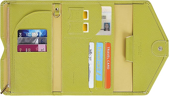 ZOPPEN Mulit-purpose Rfid Blocking Passport Holder Travel Wallet (Ver.4) Passport and Vaccine Card Holder ComboTri-fold Document Organizer Travel Essentials