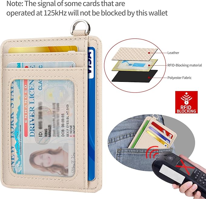 EcoVision Slim Minimalist Front Pocket Wallet, RFID Blocking Credit Card Holder Wallet with Detachable D-Shackle for Men Women