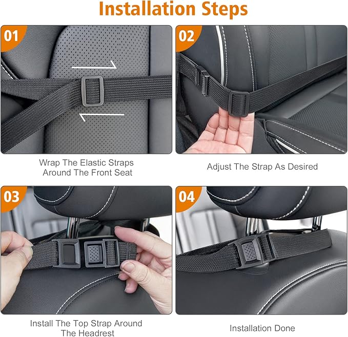 Siivton 2-in-1 Car Seat Protector & Kick Mat with iPad Holder - Kids Backseat Organizer with Touchscreen Pocket, Storage Pockets & Waterproof Cover for Child Safety and Mess-Free Rides