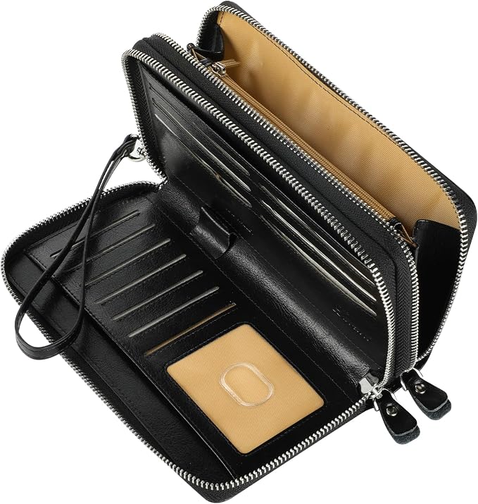 Lavemi Small Compact Women Wallet RFID Blocking Genuine Leather Bifold Purse with ID Windows
