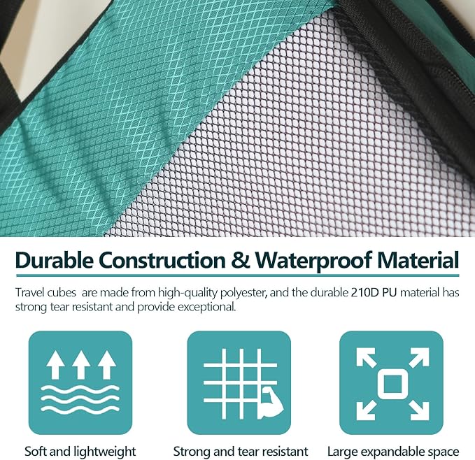Compression Packing Cubes for Suitcases,5 Set Travel Essentials, Lightweight Luggage Organizer Bags, Travel Cubes for Carry on
