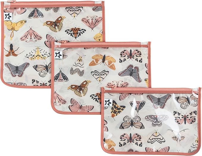 Tiny Twinkle Diaper Bag Organizing Pouches|3 Pack Mess-Proof Clear Front Travel Organizer Bags&TSA Approved Toiletry Bag Set for Baby and Mom Essentials