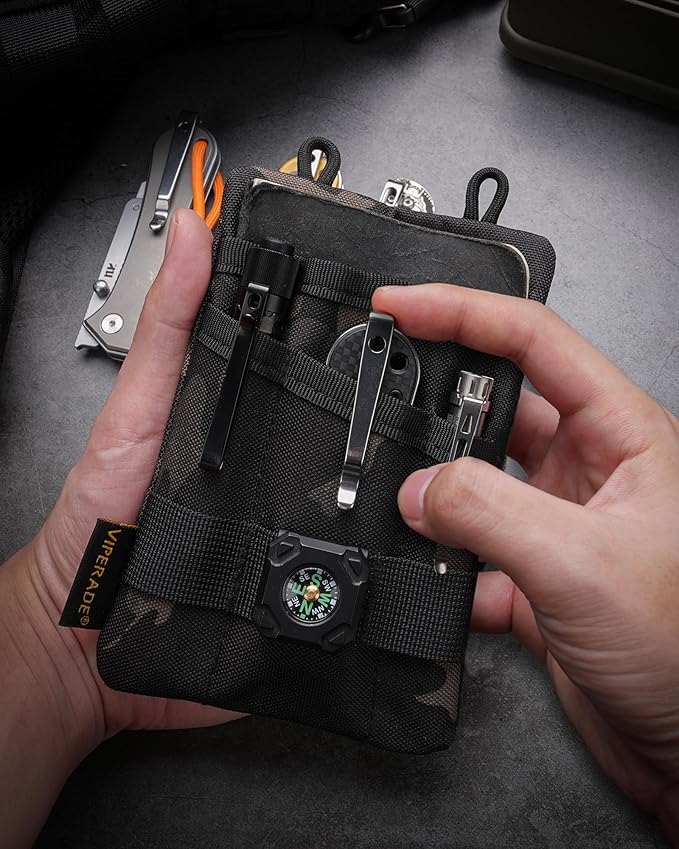 VIPERADE VE1 Pocket Organizer, EDC Pouch for Men, EDC Organizer Storage EDC Gears, Multitool Pocket Pouch Hold Your Flashlight/Pocket Knife, Pen, Notebook