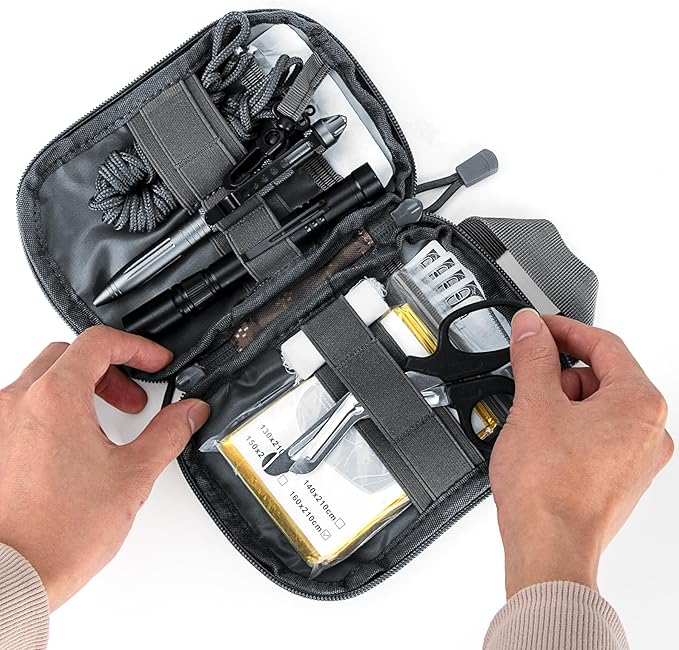 IronSeals Tactical Molle EDC Pouch Utility Tool Pouch Compact Pocket Organizer Pouch with US Flag Patch