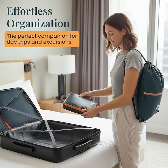 Extra Large Compression Packing Cube 6 Piece Set for Travel and Check Luggage by TRIPPED Travel Gear
