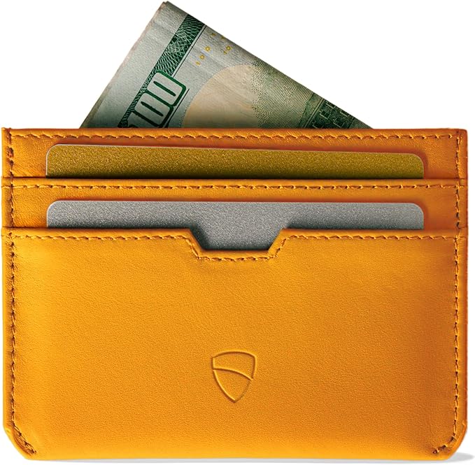 Vaultskin MOORGATE Slim Card Holder – Minimalist Leather Wallet with RFID Blocking, Front Pocket Credit Card Case for Men & Women