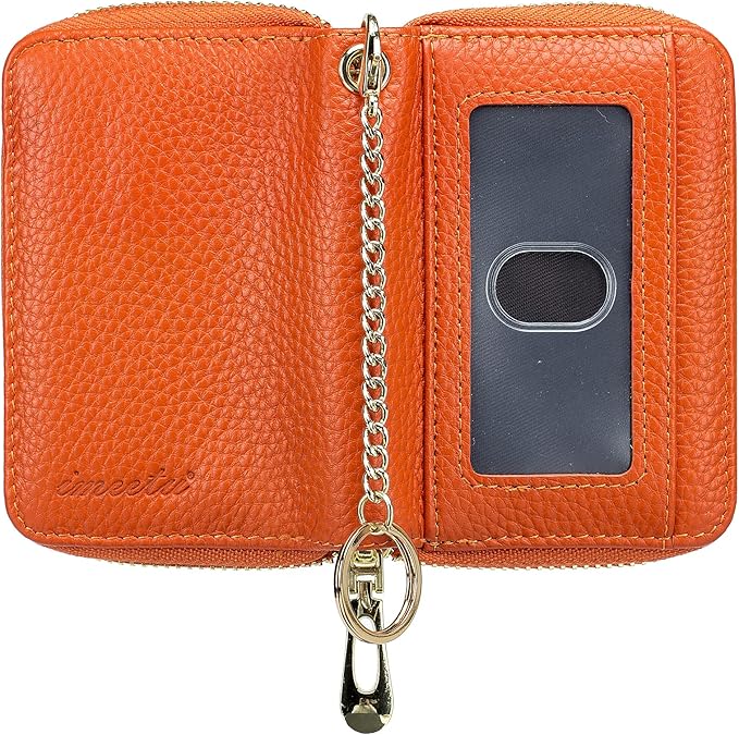 imeetu Rfid Credit Card Holder,Genuine Leather Businese Card Case,Rfid Blocking Wallet for Women & Men