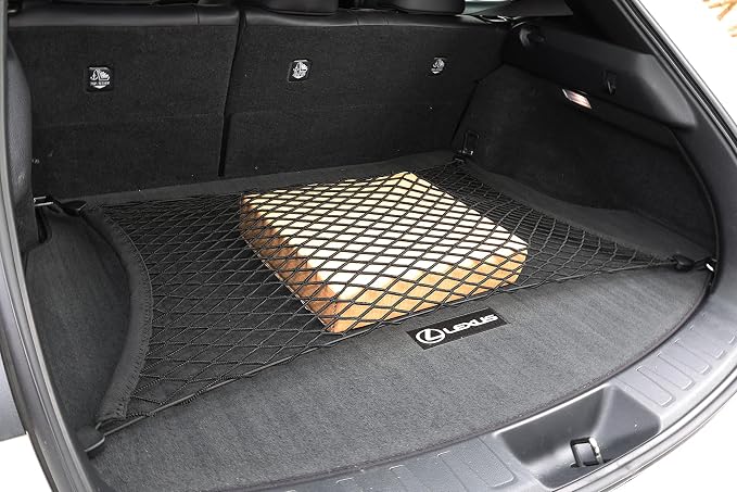Floor Style Automotive Elastic Trunk Mesh Cargo Net for Lexus UX F Sport Luxury 2019-2024 - Premium Trunk Organizer and Storage - Luggage Net for Crossover - Best Car Organizer for Lexus UX