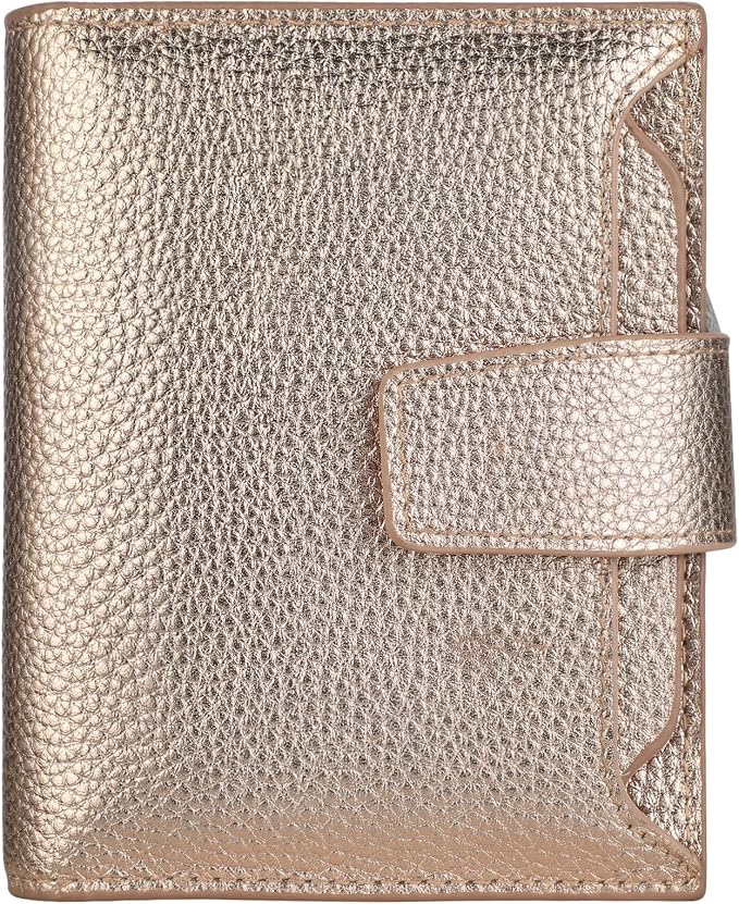 Lavemi Small Compact Women Wallet RFID Blocking Genuine Leather Bifold Purse with ID Windows