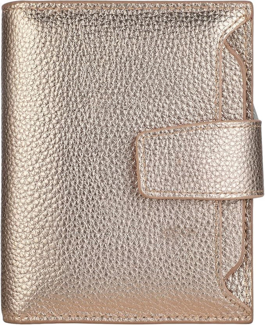 Lavemi Small Compact Women Wallet RFID Blocking Genuine Leather Bifold Purse with ID Windows