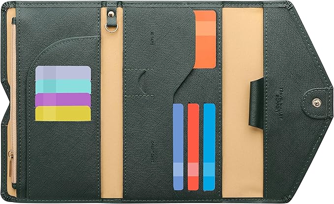 ZOPPEN Mulit-purpose Rfid Blocking Passport Holder Travel Wallet (Ver.4) Passport and Vaccine Card Holder ComboTri-fold Document Organizer Travel Essentials