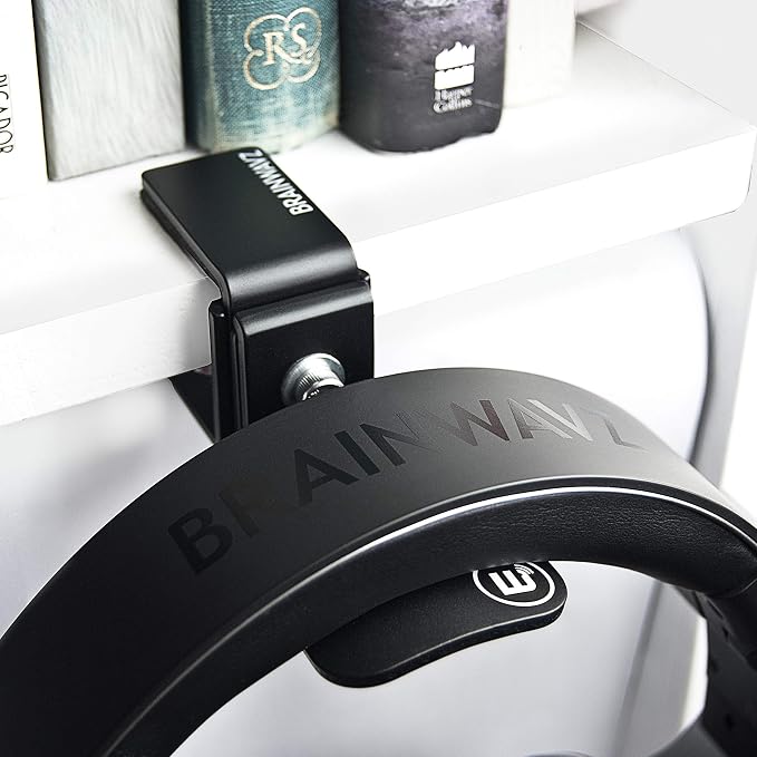 BRAINWAVZ Hengja - The Desk Headphone Stand Hanger Mount, All Metal, Rotatable Mount, PC & Gaming Headset Holder