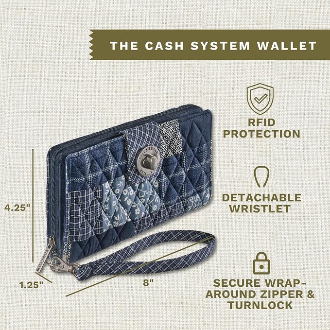 Bella Taylor Cash System Wallet for Envelope Budgeting - RFID Protected - Cash Stuffing Wallet with Detachable Wristlet