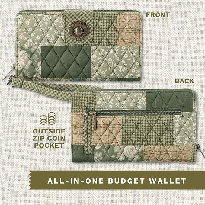 Bella Taylor Cash System Wallet for Envelope Budgeting - RFID Protected - Cash Stuffing Wallet with Detachable Wristlet