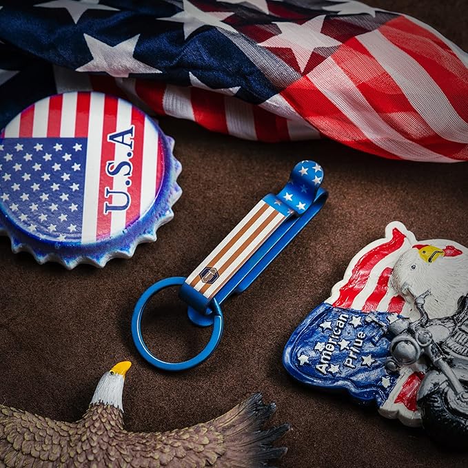 KeyUnity KM00 Titanium Belt Loop Keychain Clip Double Side Quick Release Key Holder with Detachable Key Ring