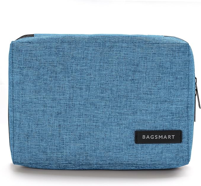 BAGSMART Travel Electronics Organizer, Phone SD Card, Men Women, Blue | Travel Cord Organizer, Cable bag, Travel Tech Organizer, Travel Accessories for Men Women