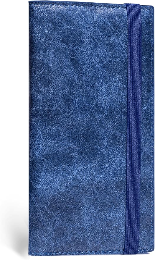 Zreal Checkbook Cover for Men & Women, Premium Vegan Leather Checkbook Holder for Top & Side Tear Duplicate Checks with RFID Blocking (Distressed Blue)