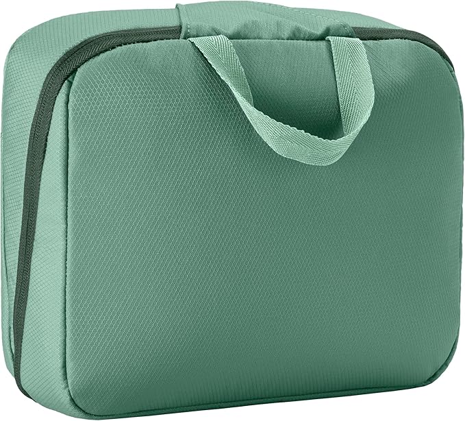 Eagle Creek Pack-It Hanging Toiletry Kit - Dual Compartment Toiletry Kit for Keeping Small Items Organized - Water Resistant - Top Grab Handle - Zipper Pouch - Willow Green