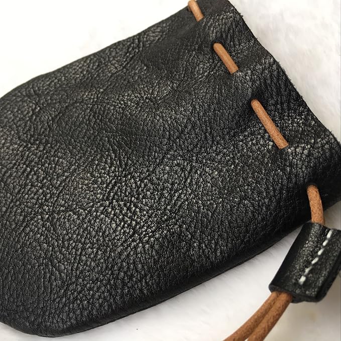 Fantastic Workmanship Genuine Leather Drawstring Coin Purse