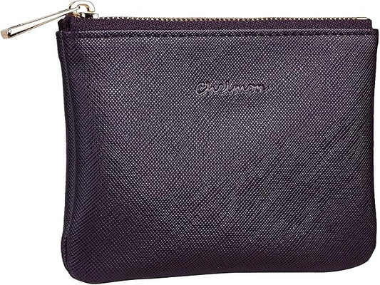 Chelmon Vegan Leather Coin Purse Pouch Change Purse With Zipper For Men Women