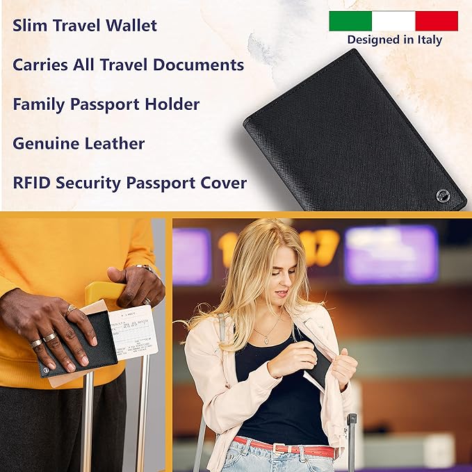 2 Passport Holder - Travel Essentials, RFID Blocking Wallet Credit Card Organiser, Plain Accessories Slim Cover For Men & Women | Travel Essentials, RFID Blocking, Wallet, Accessories, Slim Cover