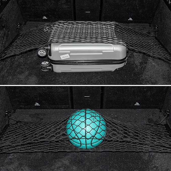 Cargo Net, Elastic Trunk Cargo Storage Organizer Net for SUVs, Cars,Trucks, Adjustable Elastic Storage Mesh Double-Layer Car Accessories 35.4 x 11.8 Inches