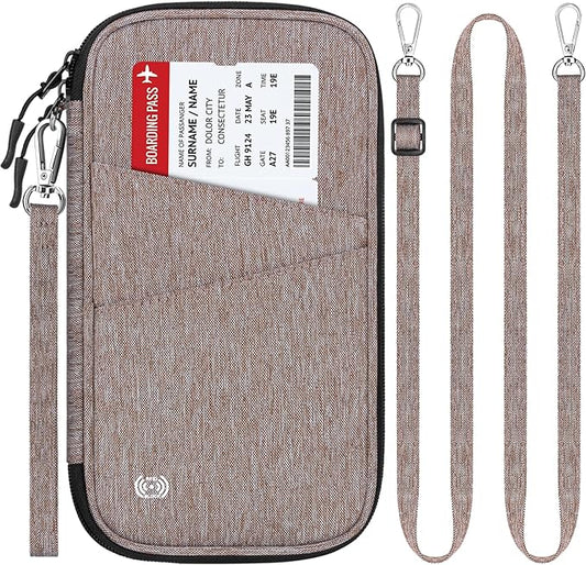 BKNOOU Passport Holder Family Rfid Blocking Travel Document Organizer,Travel Passport Wallet Waterproof Multiple Passport Holder for Traveling,Passport Organizer for Men Women
