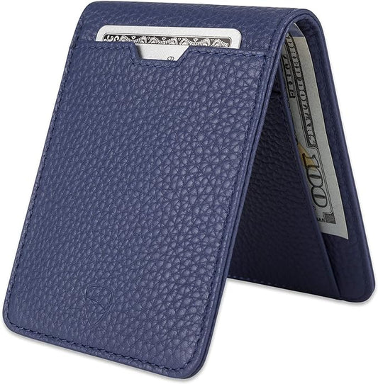 Vaultskin MANHATTAN Slim RFID Blocking Bifold Leather Wallet for Men - Men’s Leather Wallet, Front Pocket Minimalist Card Holder, Holds 9 Cards and Cash, Premium Italian Leather