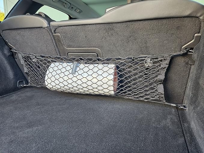 Back Seat Style Automotive Elastic Trunk Mesh Cargo Net for Volvo XC60 2017-2025 - Premium Trunk Organizer and Storage - Luggage Net for Crossover- Best Car Organizer for Volvo XC 60