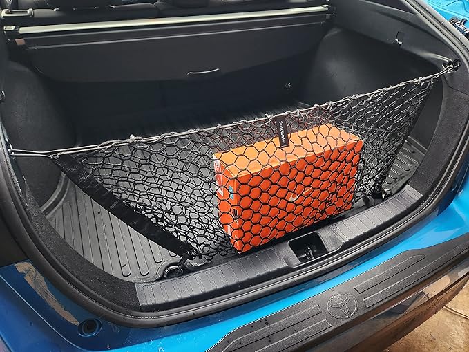 Envelope Style Automotive Elastic Trunk Mesh Cargo Net for Toyota Prius 2016-2024 - Premium Trunk Organizer and Storage - Luggage Net for Sedan - Best Car Organizer for Toyota Prius (XW50)