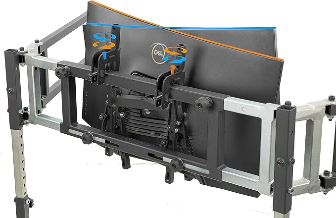 Triple Monitor Floor Stand GEN2 for Racing and Flight Simulators Model LD | for Monitors up to 100x100mm VESA Mount or 24, 27, 32, 34-39 (Triple Stand for Monitors, LD)