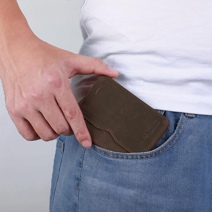 RFID Blocking Slim Wallet for Men | Thin Bifold Credit Card Holder Wallet | Mens Wallet Slim Business Card Case | Minimalist Front Pocket wallet with Gift Box