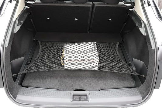 Floor Style Automotive Elastic Trunk Mesh Cargo Net for Nissan Ariya 2023-2025 - Premium Trunk Organizer and Storage - Luggage Net for Crossover - Best Car Organizer for Nissan Ariya