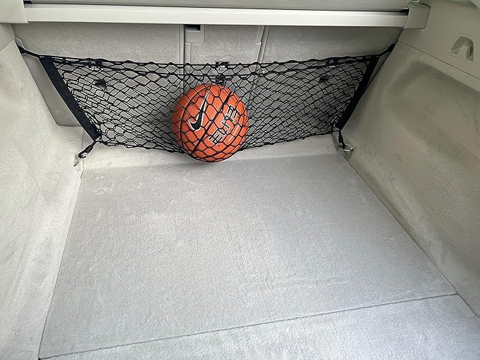 Back Seat Style Automotive Elastic Trunk Mesh Cargo Net for Mercedes-Benz EQS 2022-2025- Premium Trunk Organizers and Storage - Luggage Net for Sedan - Best Car Organizer for Mercedes-Benz EQS