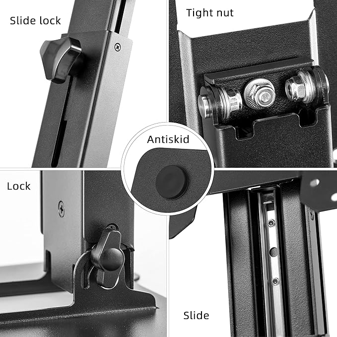 WEARSON Folding Monitor Stand - Height Adjustable Vesa Monitor Stand, Tilt, Rotation Free Standing Low Profile Desk Mount for Single Monitor up to 28 inch Screens Upgrade WS-03T